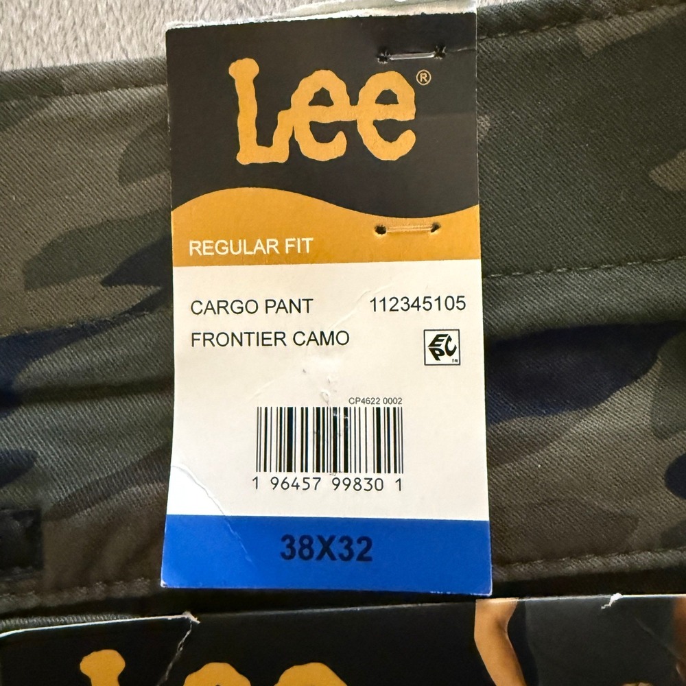 NEW Lee Motion Stretch Cargo Pants Mens 38x32 Green Frontier Camo Straight Leg - Picture 7 of 11